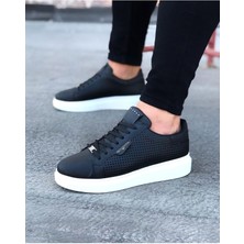 Subutu Siyah Delikli Erkek Yüksek Taban Ayakkabı