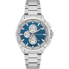 DEMARİ Demari Erkek Kol Saati Quartz Mekanizma Multifunction Çelik Kordon Mavi Kadran – DM-00118G-A3