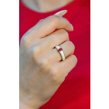 Kırmızı Taşlı Mineli Yüzük 22 Ayar A064342