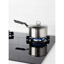 Mehtap Chefline Indüksiyon Tabanlı Kaçerola Sos Tavası (18 Cm) – Cam Kapaklı