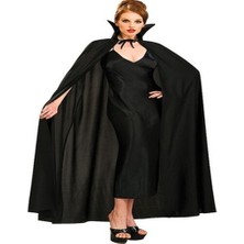 Subutu Siyah Renk Yakalı Halloween Pelerini 120 cm