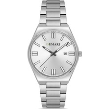 DEMARİ Demari Erkek Kol Saati Quartz Mekanizma Gümüş Çelik Kordon Silver Kadran Tarih Göstergeli – DM-00109G-A1
