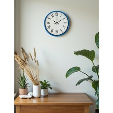 Akıllı Durak 36 cm Mavi Roma Rakamlı Duvar Saati