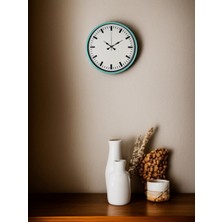 Akıllı Durak 36 cm Turkuaz Sade Şık Duvar Saati