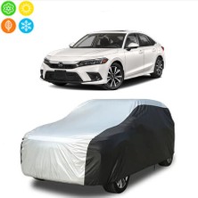 AUTOES Honda Civic 2023 Model Branda Araba Brandası Oto Branda Gri-Siyah
