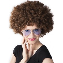 Subutu Kahve Renk Kıvırcık Afro Bonus Peruk