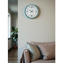 Akıllı Durak 36 cm Turkuaz Dekoratif Duvar Saati