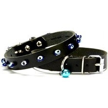 Subutu Nazar Boncuklu Kedi ve Köpek Tasması 1X14-18 cm Siyah Xsmall