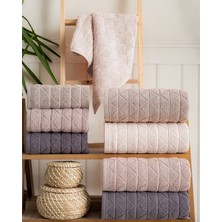 Hazangülü Collection Buldan Üretimi Çeyizlik Deluxe Jakarlı Royal 4'lü Banyo Havlusu I 70X140
