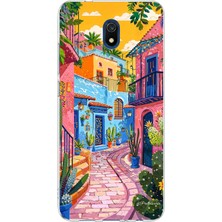 TechTree Redmi 8A Uyumlu Renkli Sanat Sokak Silikon Kılıf Baskılı Silikon Kılıf
