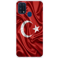 TechTree Samsung Galaxy M31 Uyumlu Türk Bayrağı Baskılı Silikon Kılıf