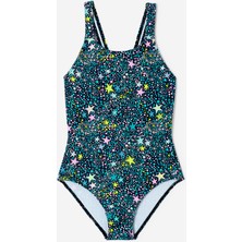 Decathlon Çocuk Yuvarlak Yaka Mayo - Sarı - Desenli - Vega