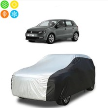 AUTOES Volkswagen Polo 2013 Model Branda Araba Brandası Oto Branda Gri-Siyah