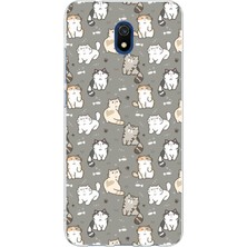 TechTree Redmi 8A Uyumlu Minik Sevimli Kediler Baskılı Silikon Kılıf