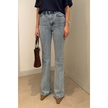 Magarde Premium Ispanyol Paça Jean- Buz Mavisi