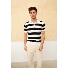 Cool Tarz Renk Bloklu Polo Yaka Triko T-Shirt