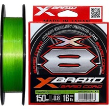 YGK X035 Braıd Cord Pe X8 150M 11.2kg 0.18 Fluo Green Ip Misina