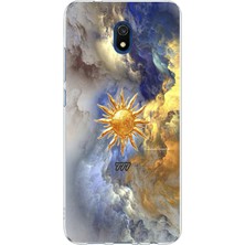 TechTree Redmi 8A Uyumlu 777 Güneş ve Bulut Tasarım Baskılı Silikon Kılıf