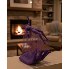Store Mania Ieg™ 3D El Insan Figürü Mor Modern Masa Üstü Ev ve Ofis Dekoru