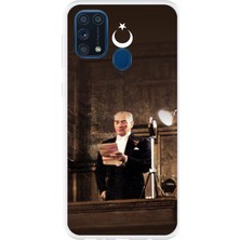 TechTree Samsung Galaxy M31 Uyumlu Atatürk Ilk Meclis Konuşması Baskılı Silikon Kılıf