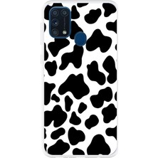 TechTree Samsung Galaxy M31 Uyumlu Inek Desenli Tasarımlı Baskılı Silikon Kılıf