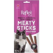 Reflex Plus Meaty Sticks Tavuklu ve Kızılcıklı 3x5 gr Kısırlaştırılmış Kedi Ödül Çubuğu