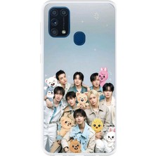 TechTree Samsung Galaxy M31 Uyumlu Tray Kids K-Pop Grubu ve Skzoo Temalı Baskılı Silikon Kılıf