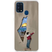 TechTree Samsung Galaxy M31 Uyumlu Mescid-I Aksa Duvar Baskılı Silikon Kılıf