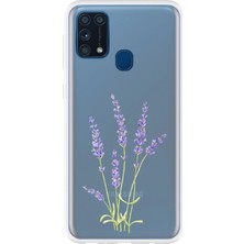 TechTree Samsung Galaxy M31 Uyumlu Lavanta Çiçek Tasarımlı Baskılı Silikon Kılıf