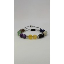 Başak Burcu Ayarlanabilir Bileklik Ametist,akik,aventurin,lapislazuli,dumanlı Kuvars,sitrin,amazonit