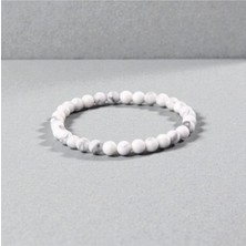 Unisex Sertifikalı Gerçek Havlit Doğal Taş Uyku ve Stres Sevgililer Günü Hediyesi Bileklik 8mm