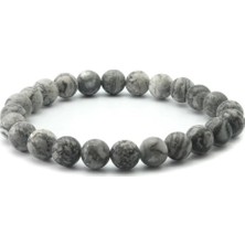 Gri Jasper Doğal Taş Bileklik - 8 mm