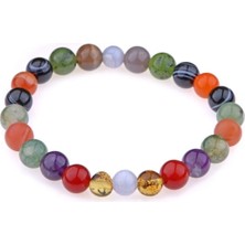 Botswana Akik Kehribar Göz Akik Yeşim Ametist Mavi Akik Taş Bileklik 8 mm