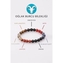 Oğlak Burcu Taşlarından Oluşan Doğal Taş Bileklik 8 mm Küre Kesim - Burç Bilekliği
