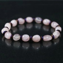 Pembe Kuvars - Hematit Tasarım Bileklik