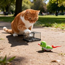 İsmiyle Al Runaway Kurmalı Salyangoz Kedi Oyuncağı Tüylü Kuyruk