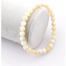 Aragonit Doğal Taş Bileklik 6 mm Küre Kesim