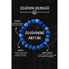 Art Life Doğal Taş Natur Stones Chi-Zen Özgüven Doğal Taş Tılsım Bilekliği Düz 8mm Apatit Lapis Lazuli Sodalit Taşı Kadın Bileklik