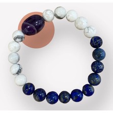 Lapis - Havlit- Ametist Doğal Taş Bileklik 8 mm