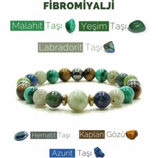Fibromiyalji Bilekliği Malahit Yeşim Taşı Doğal Taş Bileklik Rio