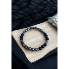 Kaplan Gözü Bileklik Hematit Bileklik Oniks Bileklik Orijinal Gerçek Taş Bileklik