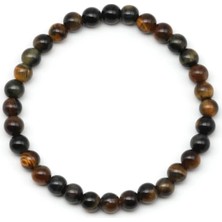 Orijinal Gerçek Kaplan Gözü Doğal Taş Bileklik 6 mm 18 cm