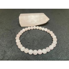 Doğal Taş Pembe Kuars Bileklik 6mm