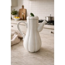 Yzhome Seramik Vakum Kapaklı Kabak Yağlık Yağdanlık Sirkelik 1 Litre