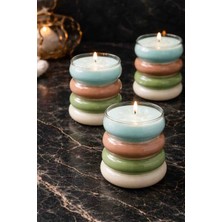 Harmonia Cam Bardak Dört Renk Soya Wax Pamuk Fitil Mum