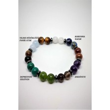 Sertifikalı Panik Atak(Akuamarin,malahit,yeşim,dumanlı Kuvars,ametist,lal,,ay Taşı)Doğaltaş Bileklik