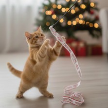 İsmiyle Al Runaway Yılbaşı Temalı Kedi Oyun Oltası Renkli Şeritli