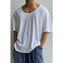 Tarz Cool Erkek Oversize Tişört Bisiklet Yaka Basic Salaş Kesim Günlük Casual Rahat Yazlık T-Shirt