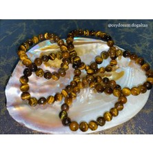 Kaplan Gözü Doğal Taş Bileklik 8 mm