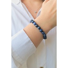 Doğal Taş Bileklik Sodalit 5. Boğaz ve 6. Alın Çakrası , Yay Burcu Mantık Taşı